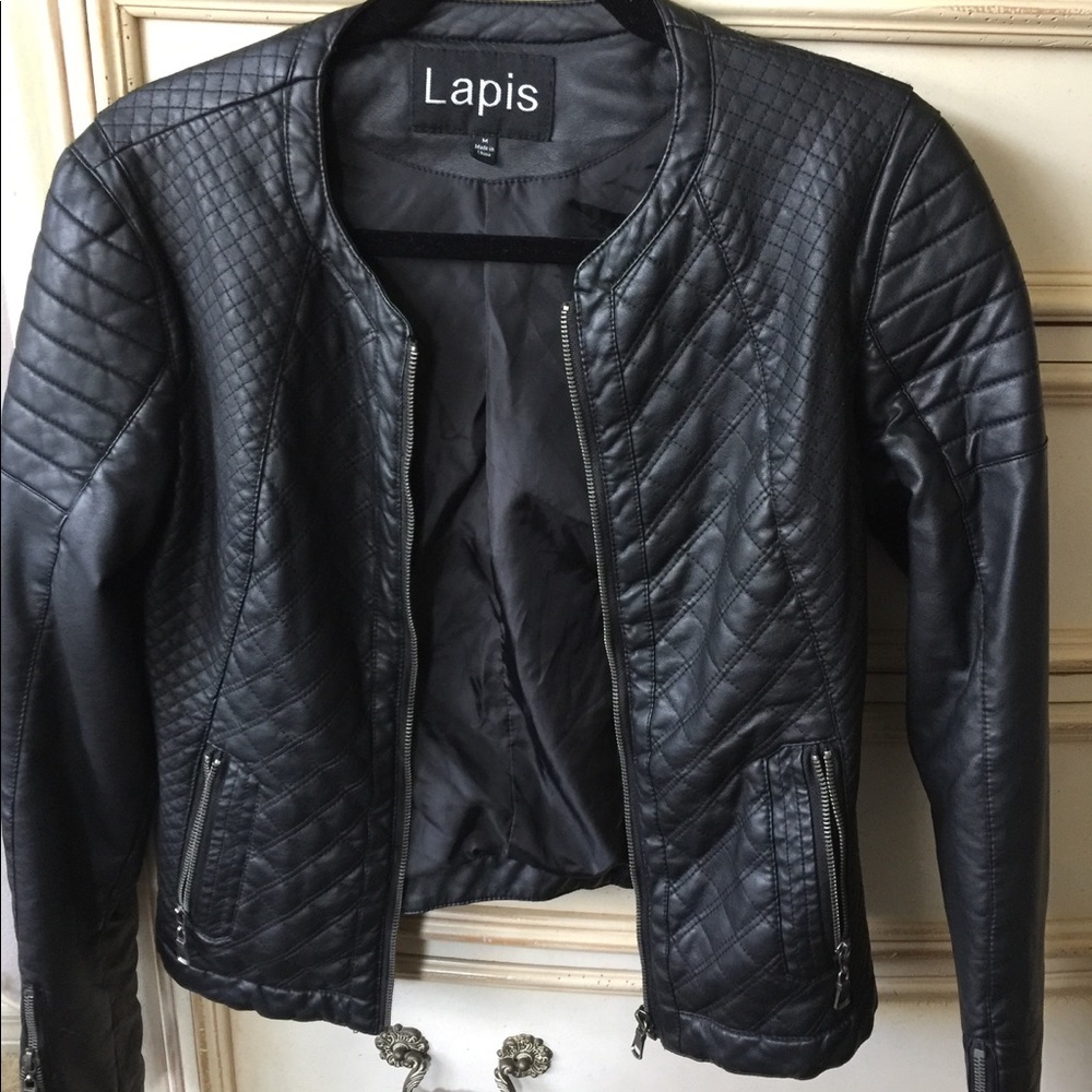 Woman's faux leather jacket.